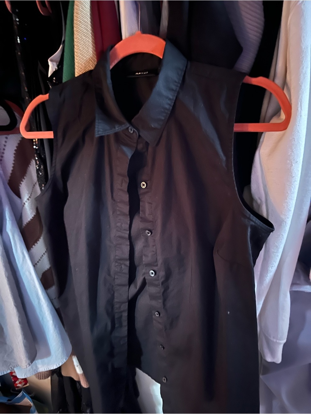 Apt. 9 Black Sleeveless Button-Down Shirt